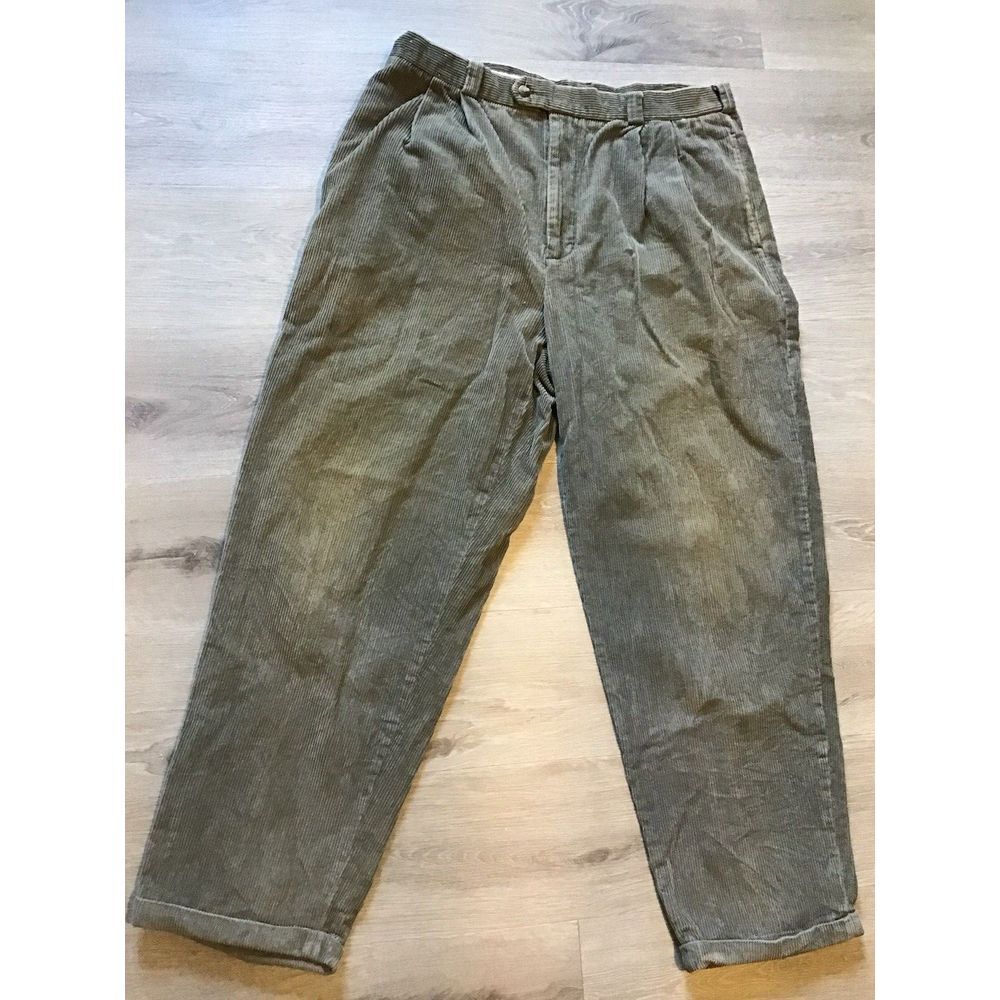Perry Ellis cottons grey corduroy Men's 38/32 wide whale cuffs